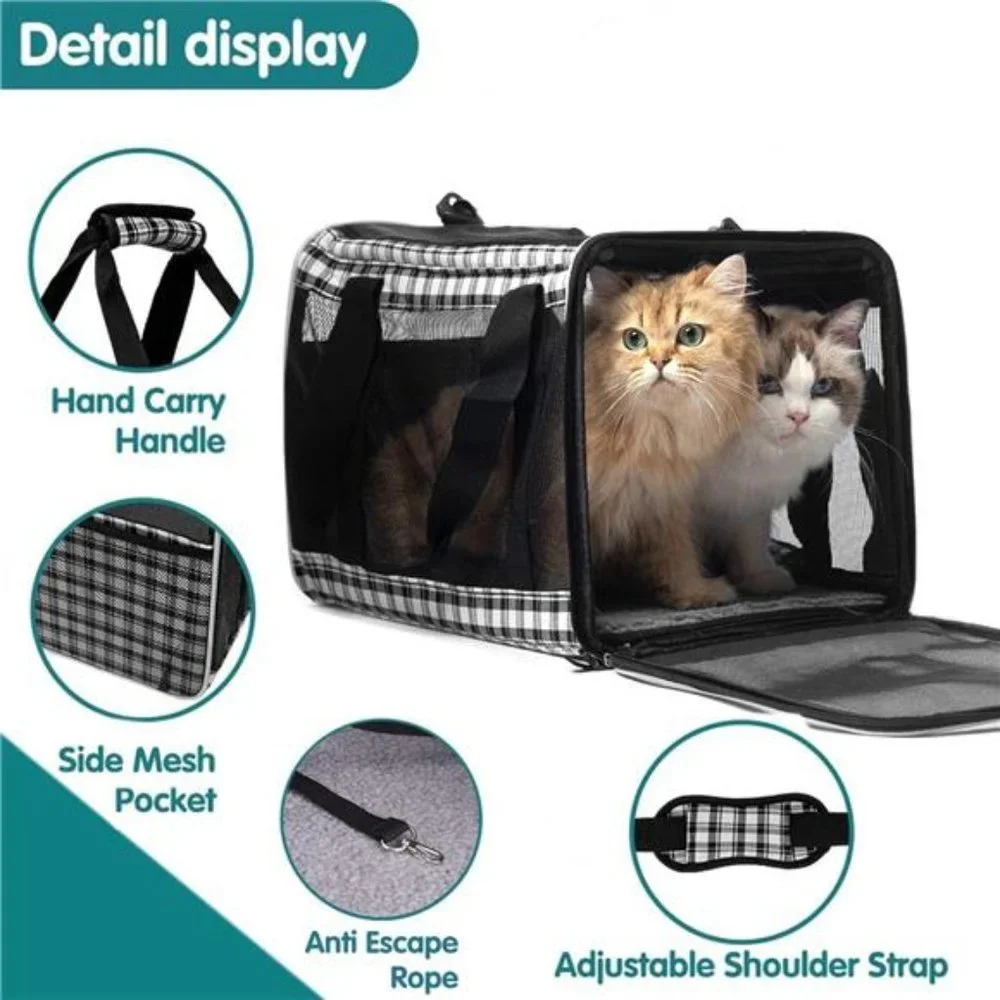 Large Cat Carrier for 2Cats,Soft-Sided Pet Carrier for Cat,Top Load Cat Carriers